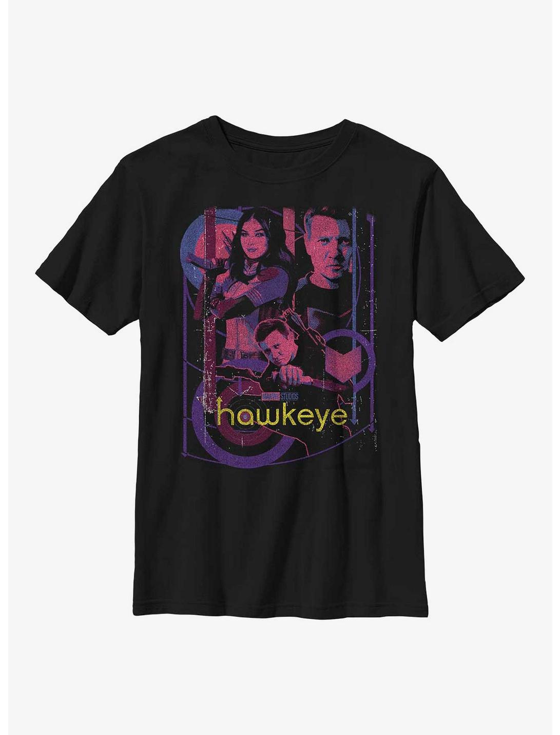 Marvel Hawkeye Bolt Slinger Collage Youth T-Shirt, BLACK, hi-res