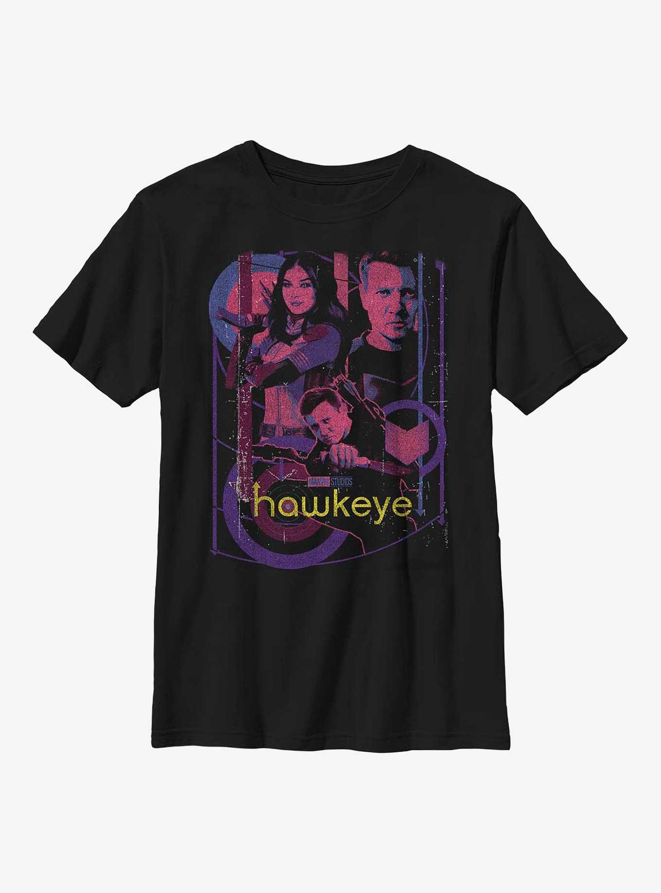 Marvel Hawkeye Bolt Slinger Collage Youth T-Shirt, , hi-res