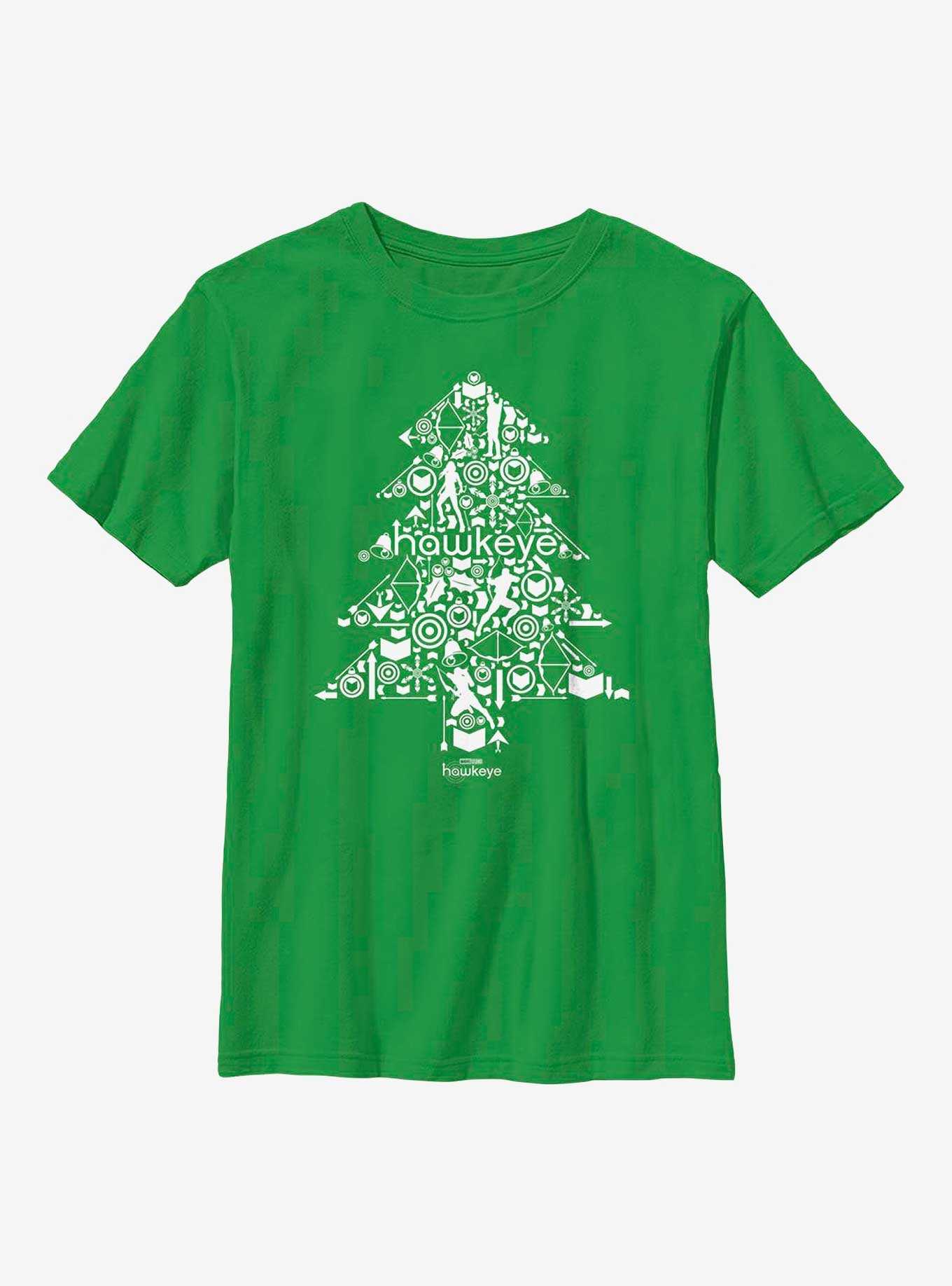 Marvel Hawkeye Christmas Tree Youth T-Shirt, , hi-res