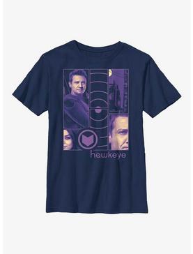Marvel Hawkeye Collage Panels Youth T-Shirt, NAVY, hi-res