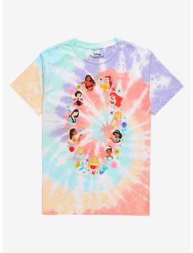 Disney Princess Floral Portraits Youth Tie-Dye T-Shirt - BoxLunch Exclusive, , hi-res