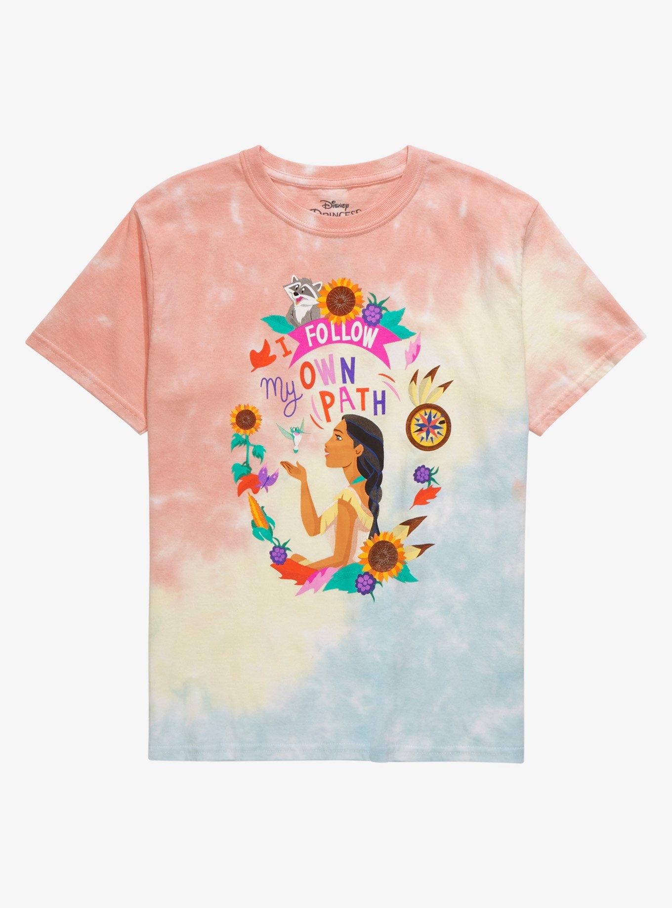 Disney Pocahontas Follow My Path Floral Youth Tie-Dye T-Shirt - BoxLunch Exclusive, TIE DYE, hi-res