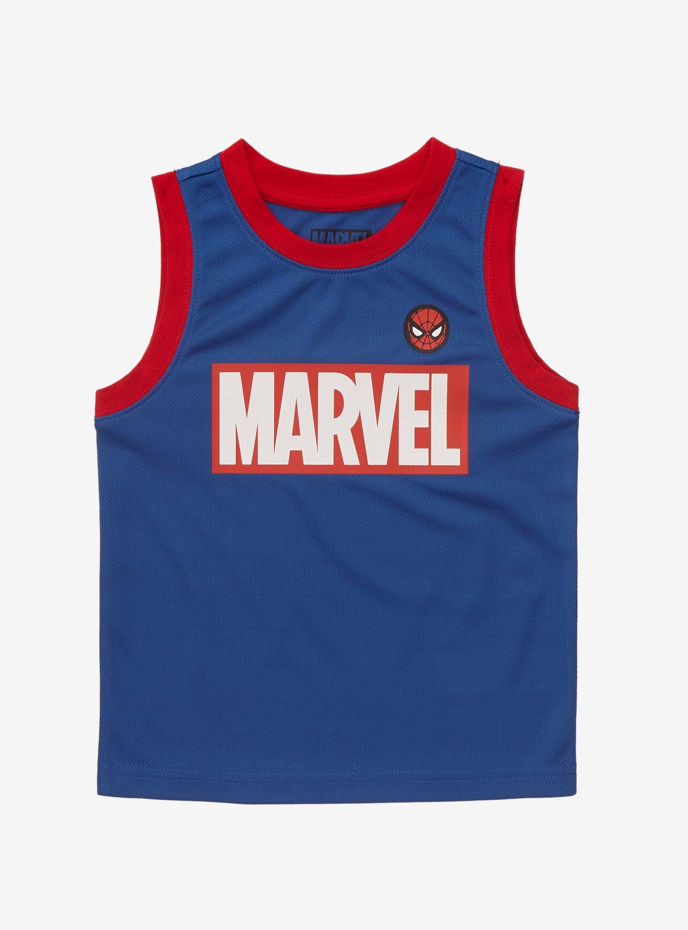 Marvel Spider-Man Spidey Toddler Basketball Jersey - BoxLunch Exclusive , DARK BLUE, hi-res