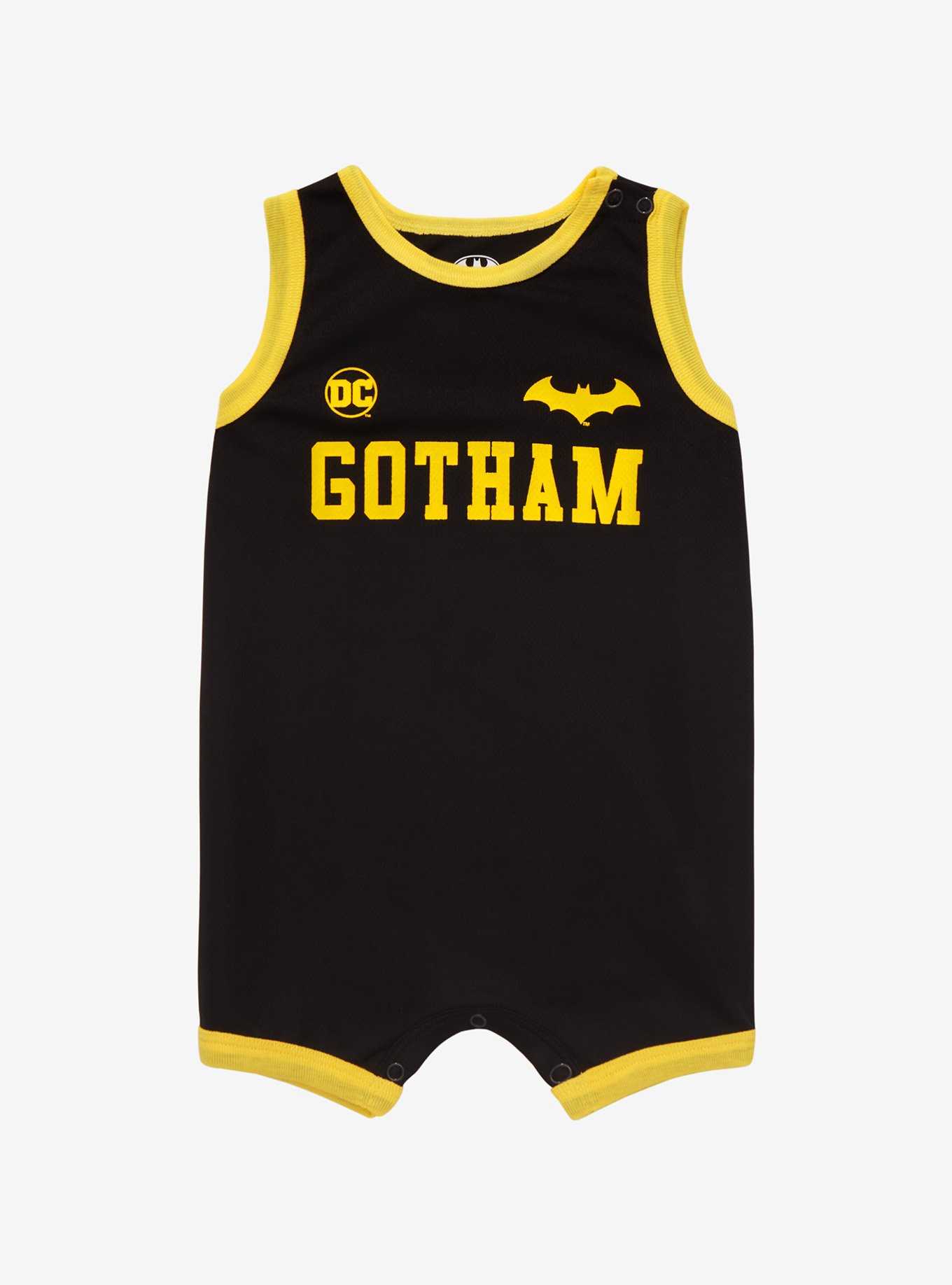DC Comics Batman Gotham Infant Basketball Jersey Romper - BoxLunch Exclusive, , hi-res