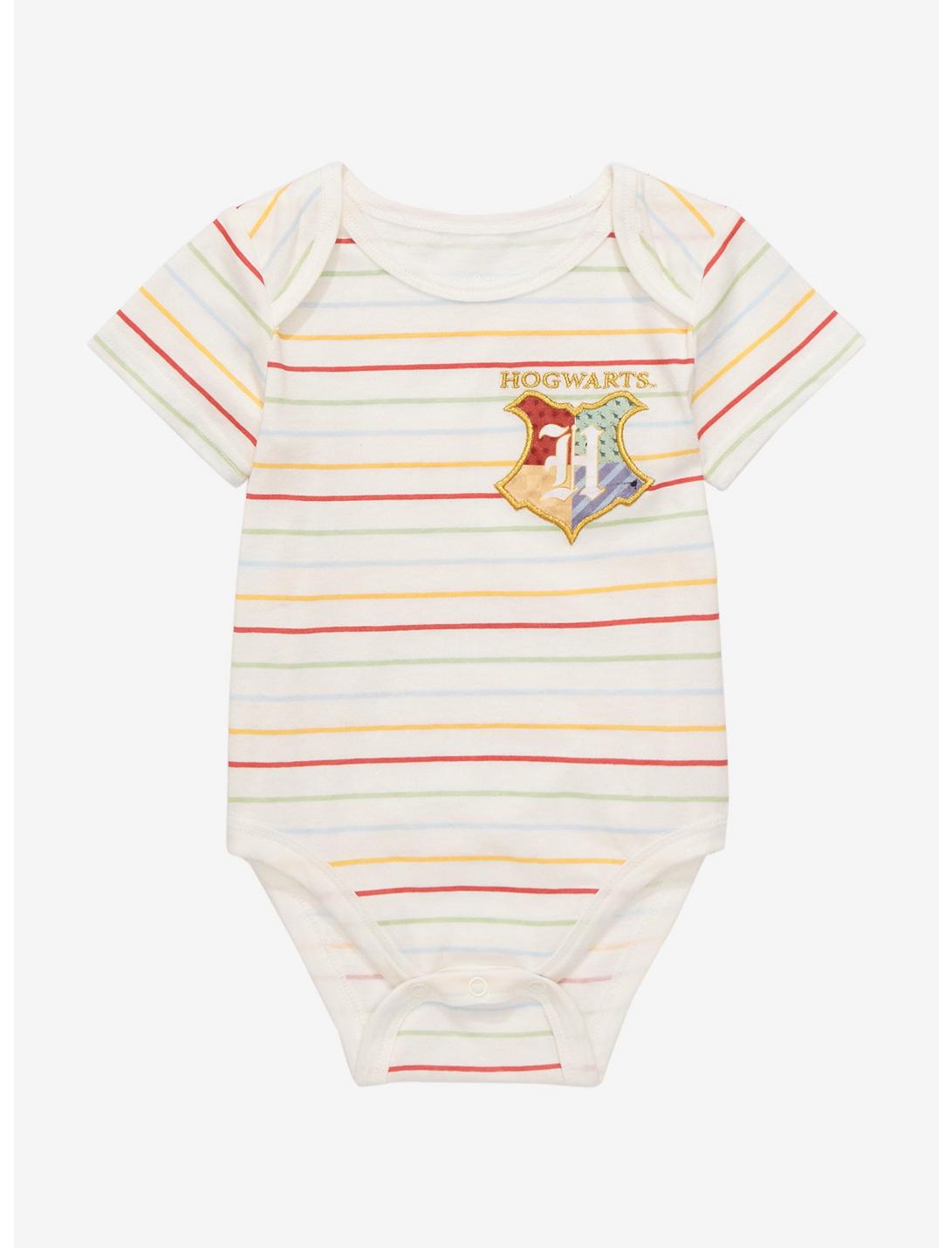 Harry Potter Hogwarts House Crest Striped Infant One-Piece - BoxLunch Exclusive , MULTI STRIPE, hi-res