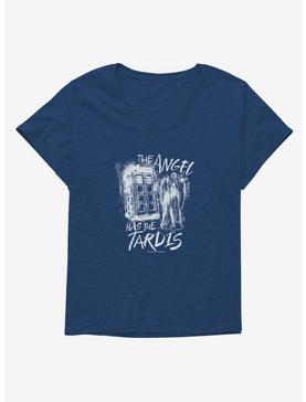 Doctor Who Angel Has Tardis Girls T-Shirt Plus Size, NAVY  ATHLETIC HEATHER, hi-res