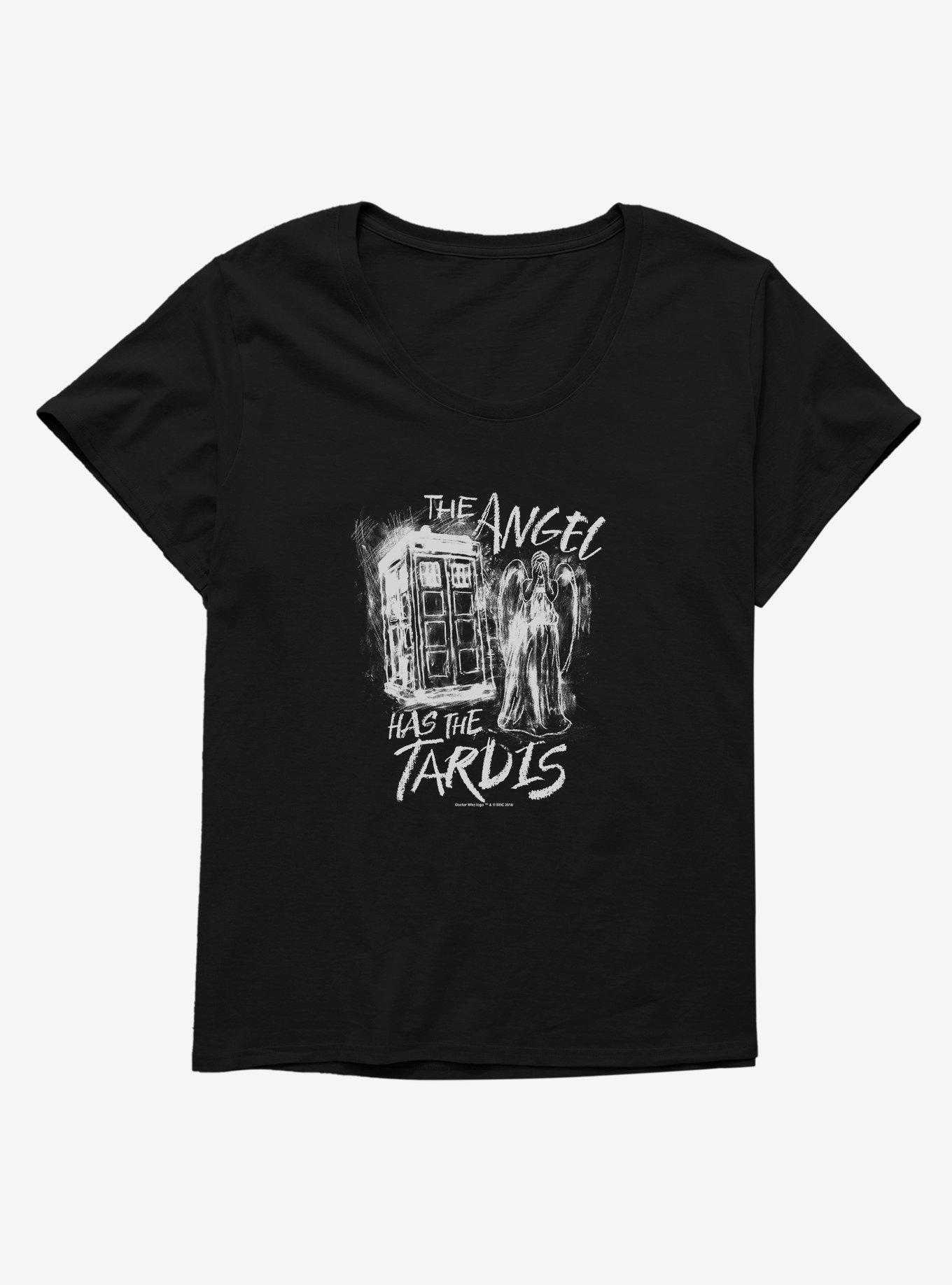 Doctor Who Angel Has Tardis Girls T-Shirt Plus Size, , hi-res