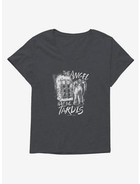 Doctor Who Angel Has Tardis Girls T-Shirt Plus Size, CHARCOAL HEATHER, hi-res