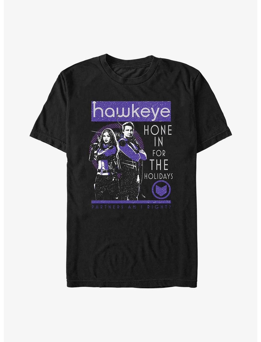 Marvel Hawkeye Hone In For The Holidays Poster T-Shirt, BLACK, hi-res