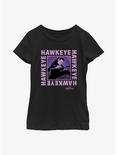 Marvel Hawkeye Text Box Youth Girls T-Shirt, BLACK, hi-res