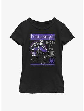 Marvel Hawkeye Hone In For The Holidays Poster Youth Girls T-Shirt, , hi-res