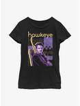 Marvel Hawkeye Stacked Hero Youth Girls T-Shirt, BLACK, hi-res