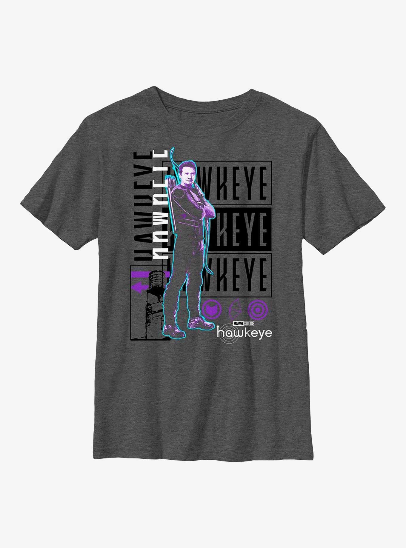 Marvel Hawkeye Clint Barton Hero Youth T-Shirt, CHAR HTR, hi-res