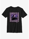 Marvel Hawkeye Text Box Youth T-Shirt, BLACK, hi-res