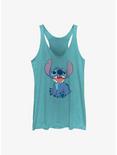 Disney Lilo & Stitch Basic Happy Stitch Womens Tank Top, TAHI BLUE, hi-res