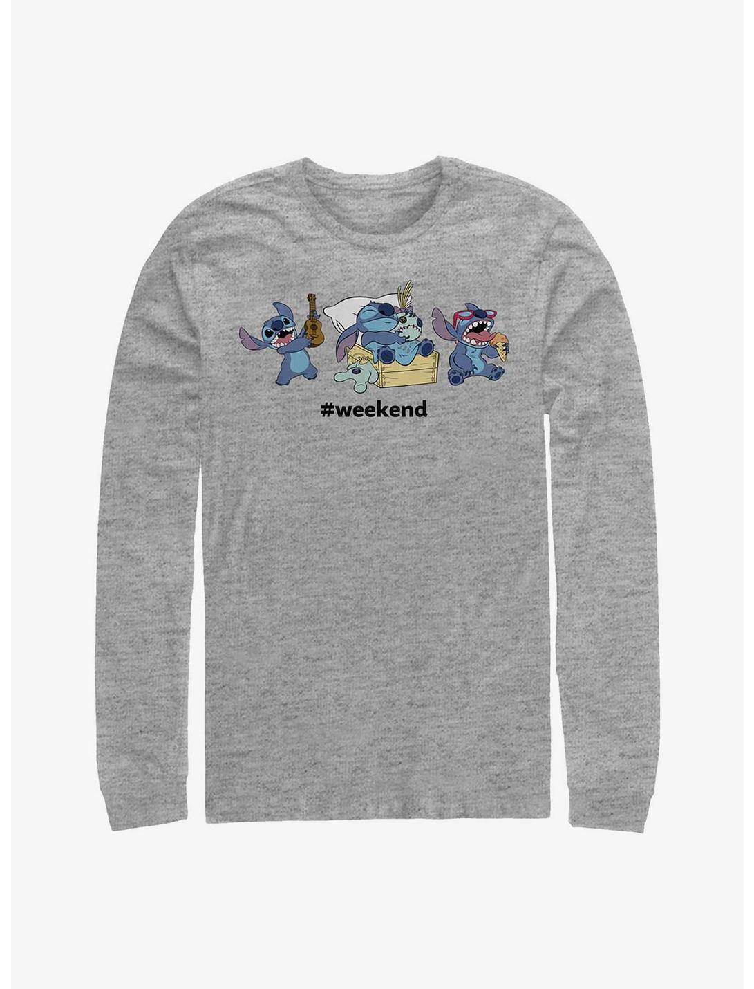 Disney Lilo & Stitch Weekend Long-Sleeve T-Shirt, ATH HTR, hi-res