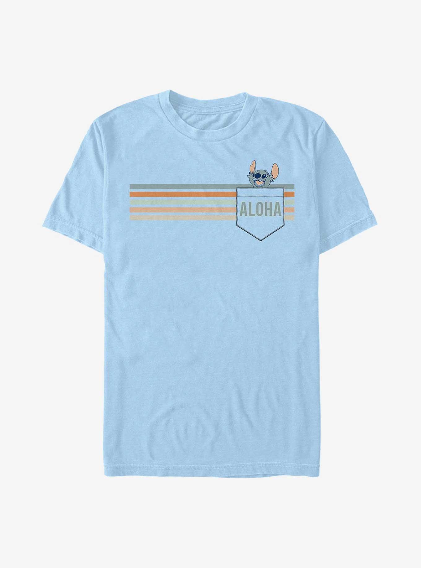Disney Lilo & Stitch Aloha Pocket T-Shirt, LT BLUE, hi-res