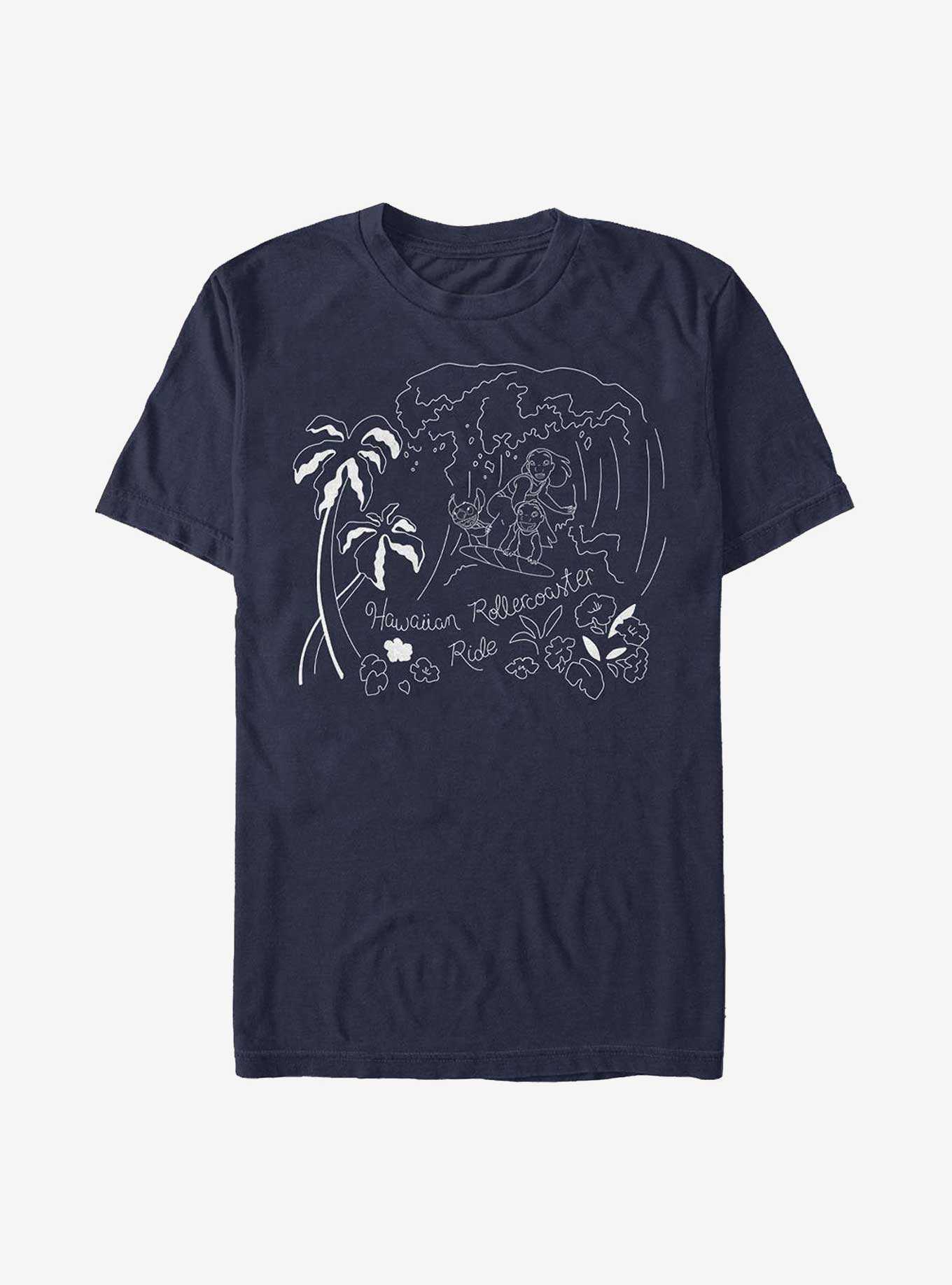 Disney Lilo & Stitch Surf Line Art T-Shirt, , hi-res