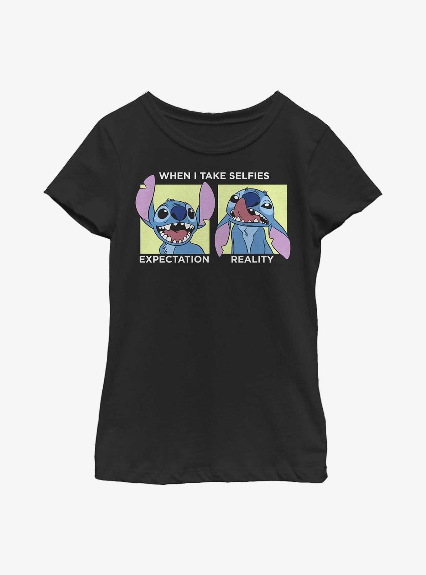Disney Lilo & Stitch Selfie Youth Girls T-Shirt, BLACK, hi-res