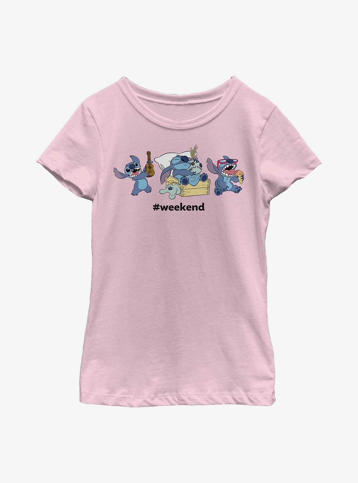 Disney Lilo & Stitch Weekend Youth Girls T-Shirt, PINK, hi-res