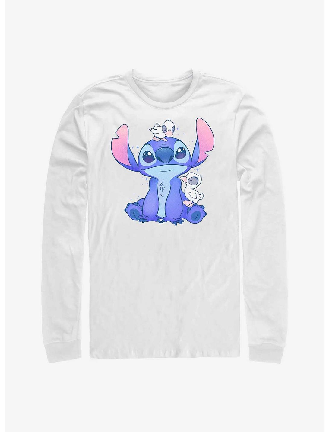 Disney Lilo & Stitch Cute Ducks Long-Sleeve T-Shirt, WHITE, hi-res