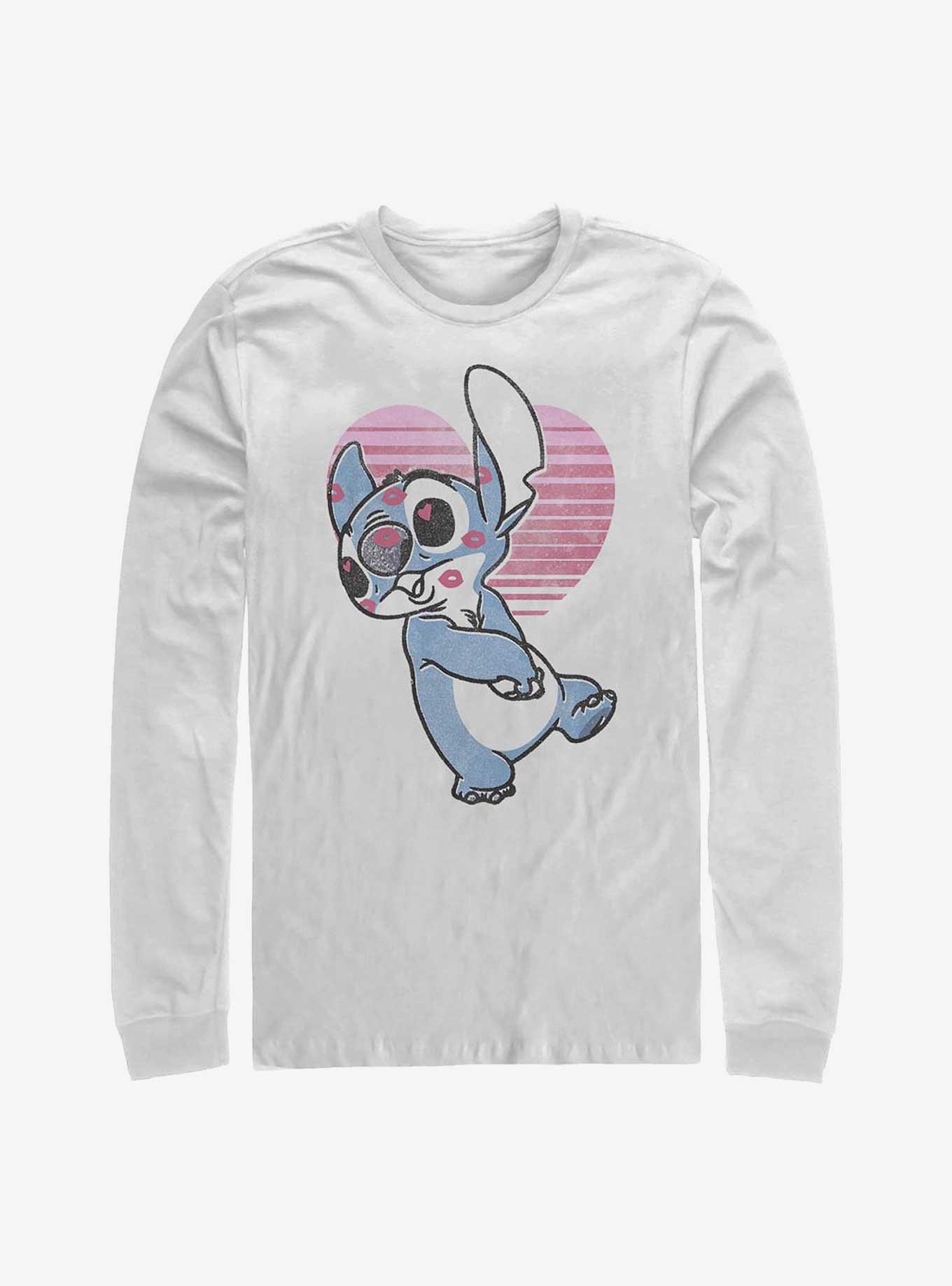 Disney Lilo & Stitch Kissy Faced Long-Sleeve T-Shirt, WHITE, hi-res