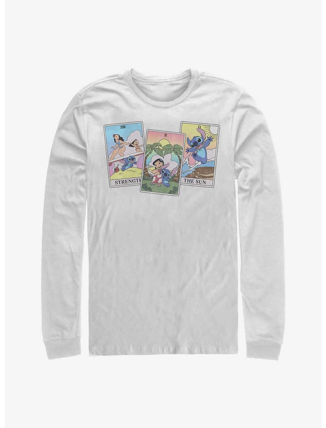 Disney Lilo & Stitch Tarot Cards Long-Sleeve T-Shirt, WHITE, hi-res