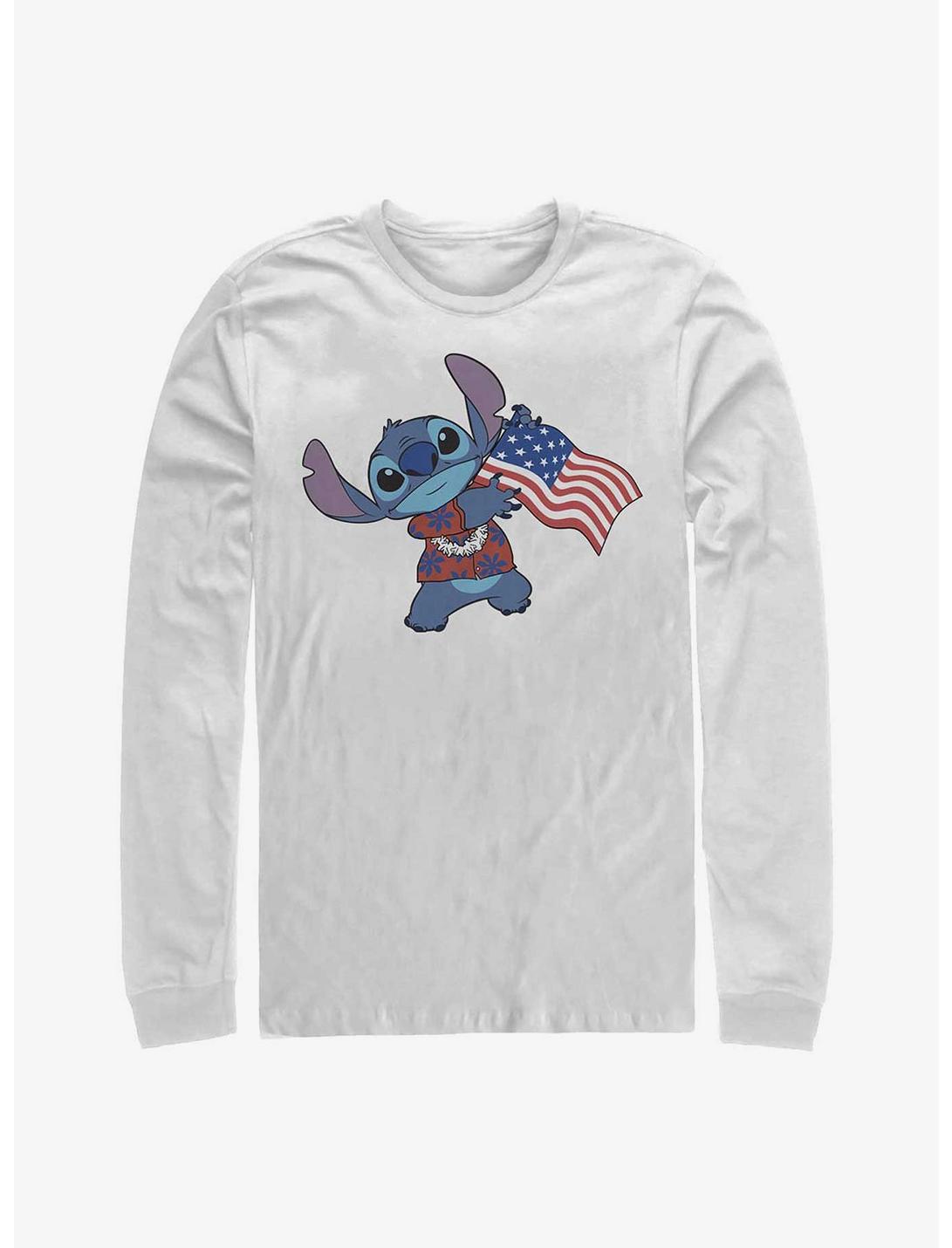 Disney Lilo & Stitch Tropic Stitch Flag Long-Sleeve T-Shirt, WHITE, hi-res