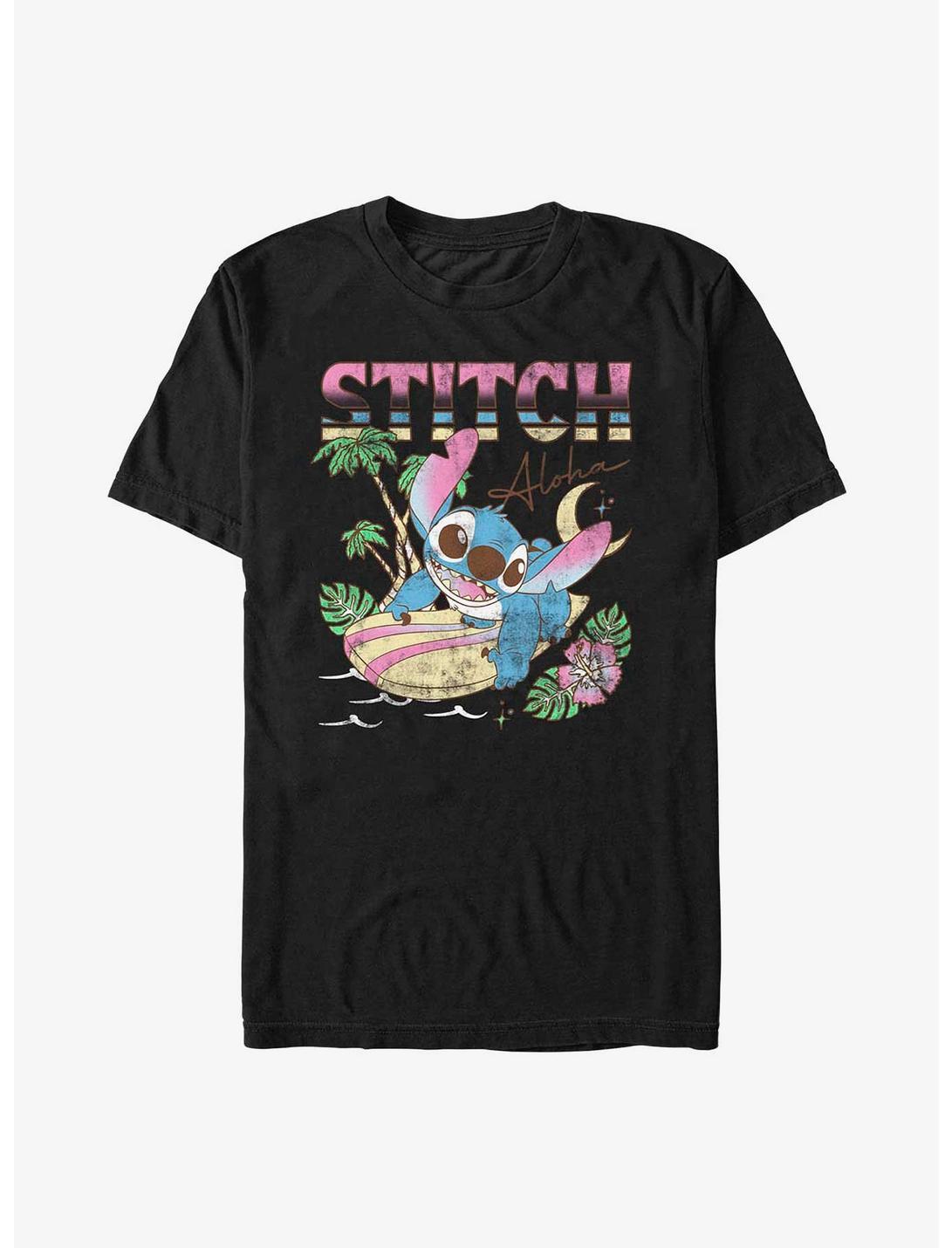 Disney Lilo & Stitch Aloha Surf T-Shirt, BLACK, hi-res