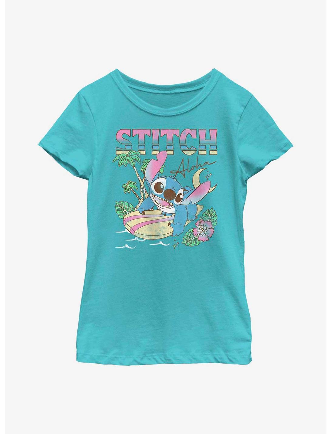 Disney Lilo & Stitch Aloha Surf Youth Girls T-Shirt, TAHI BLUE, hi-res