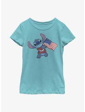 Disney Lilo & Stitch Tropic Stitch Flag Youth Girls T-Shirt, , hi-res
