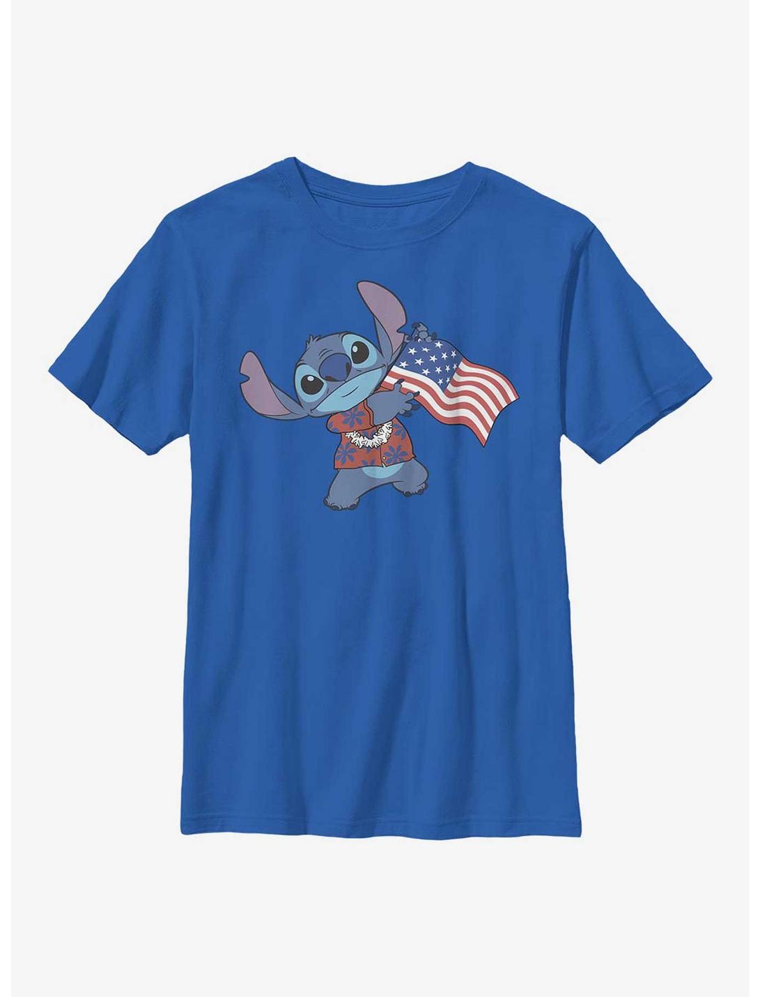 Disney Lilo & Stitch Tropic Stitch Flag Youth T-Shirt, ROYAL, hi-res