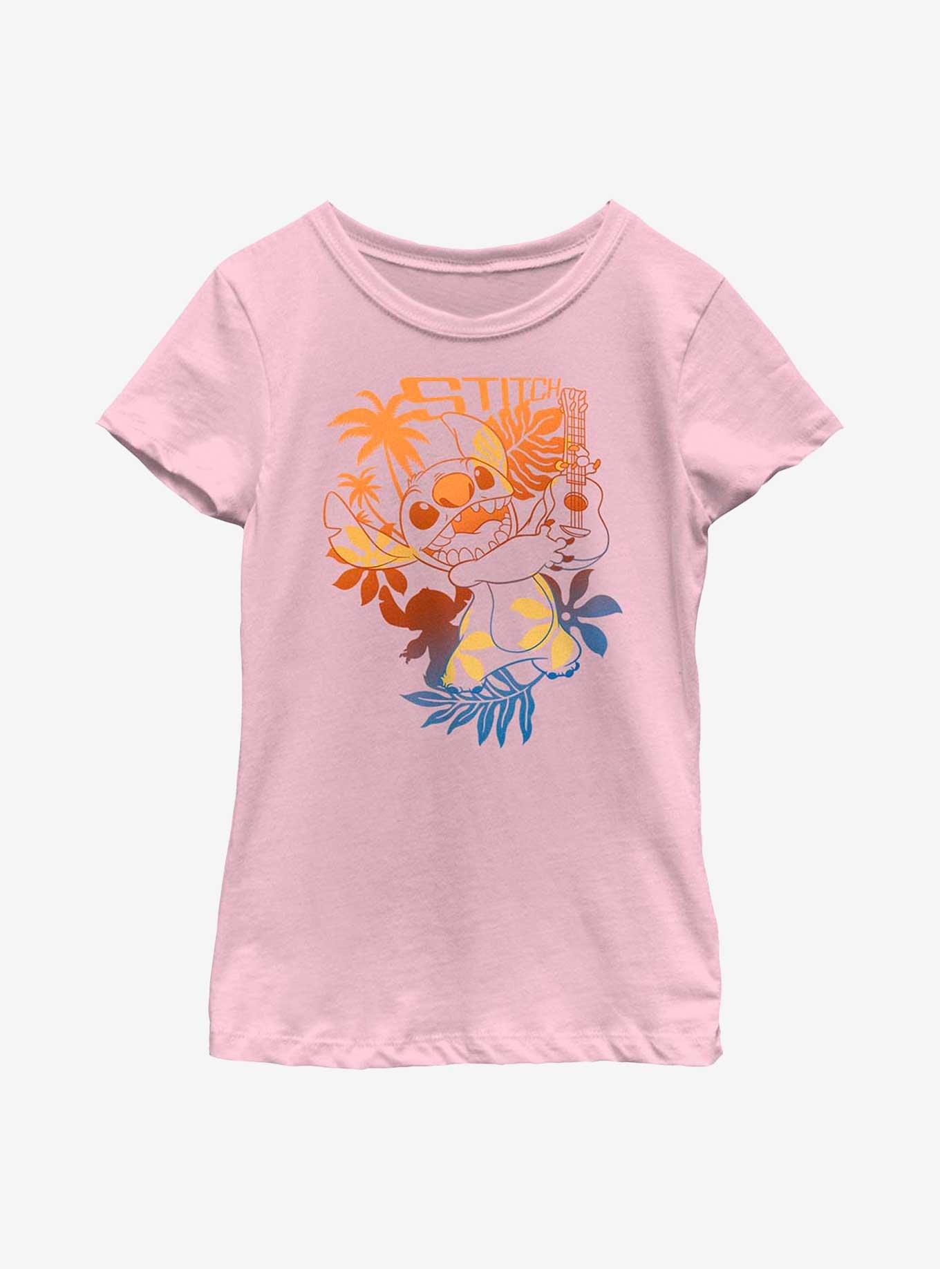 Disney Lilo & Stitch Aloha Stitch Youth Girls T-Shirt, PINK, hi-res