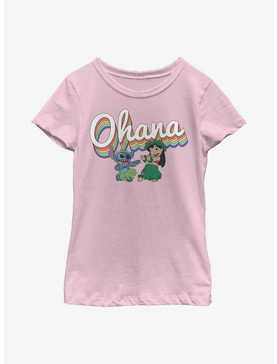 Disney Lilo & Stitch Rainbow Ohana Youth Girls T-Shirt, , hi-res