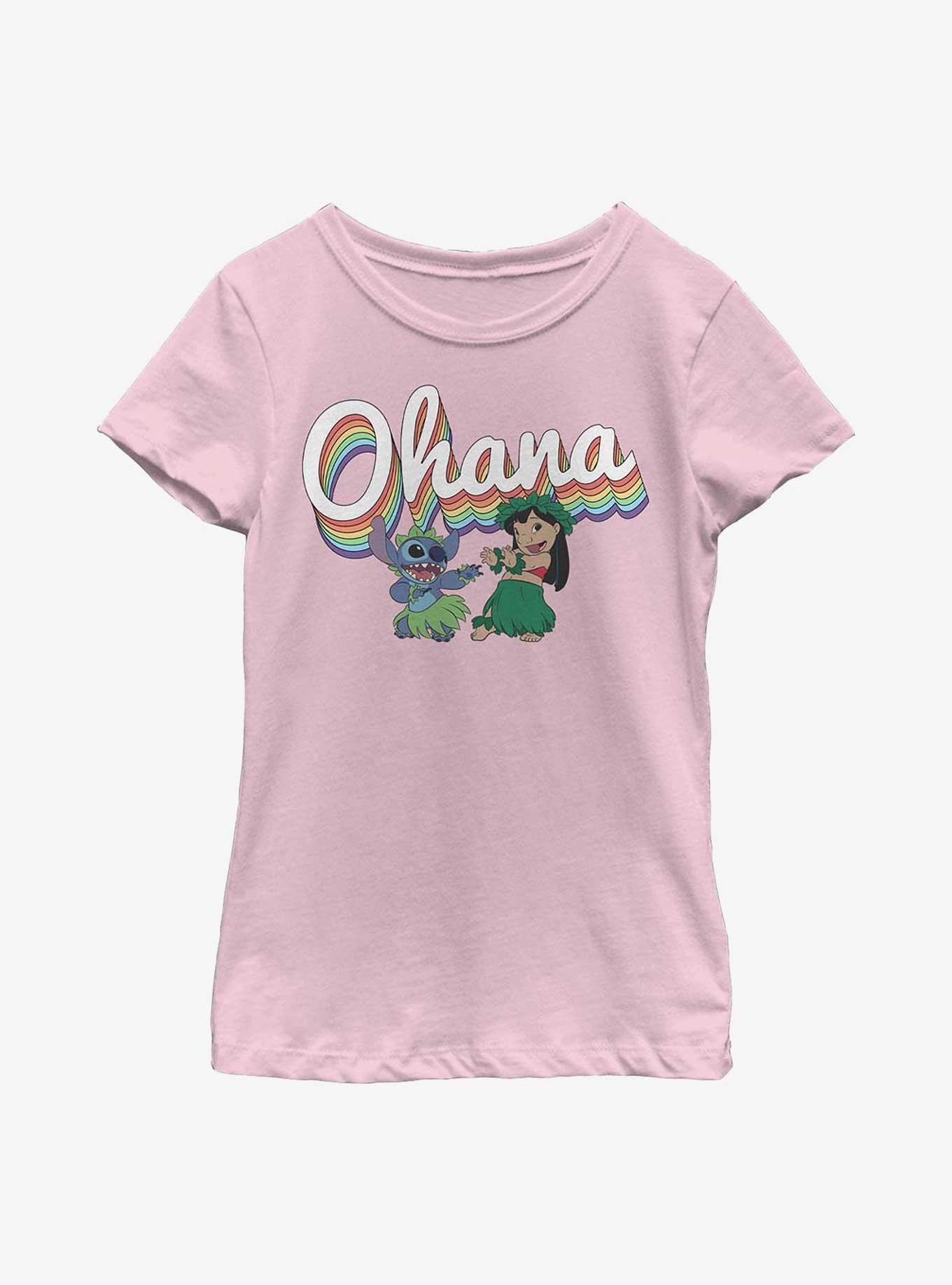 Disney Lilo & Stitch Rainbow Ohana Youth Girls T-Shirt, , hi-res