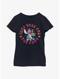 Disney Lilo & Stitch Pizza Youth Girls T-Shirt, NAVY, hi-res