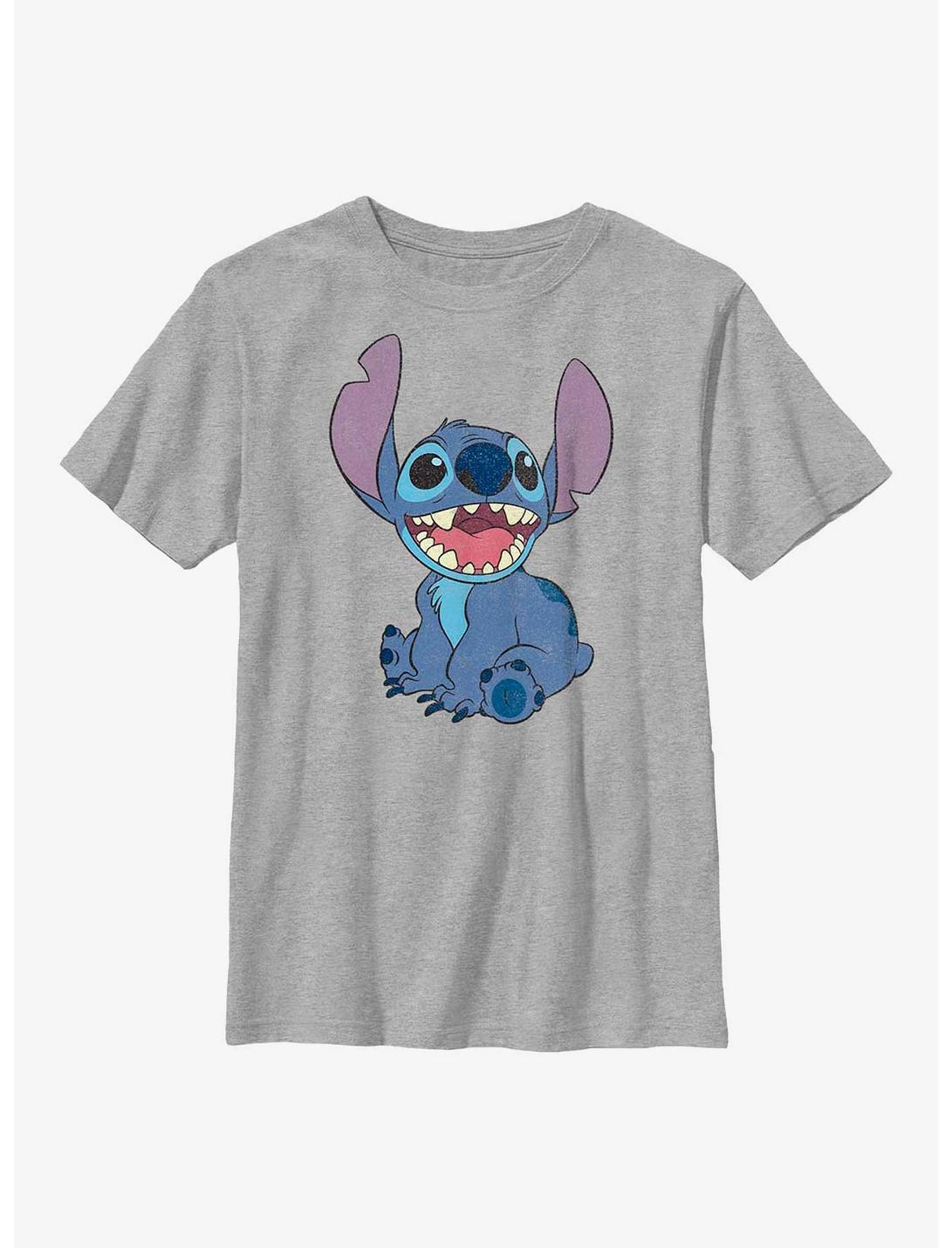 Disney Lilo & Stitch Basic Happy Stitch Youth T-Shirt, ATH HTR, hi-res