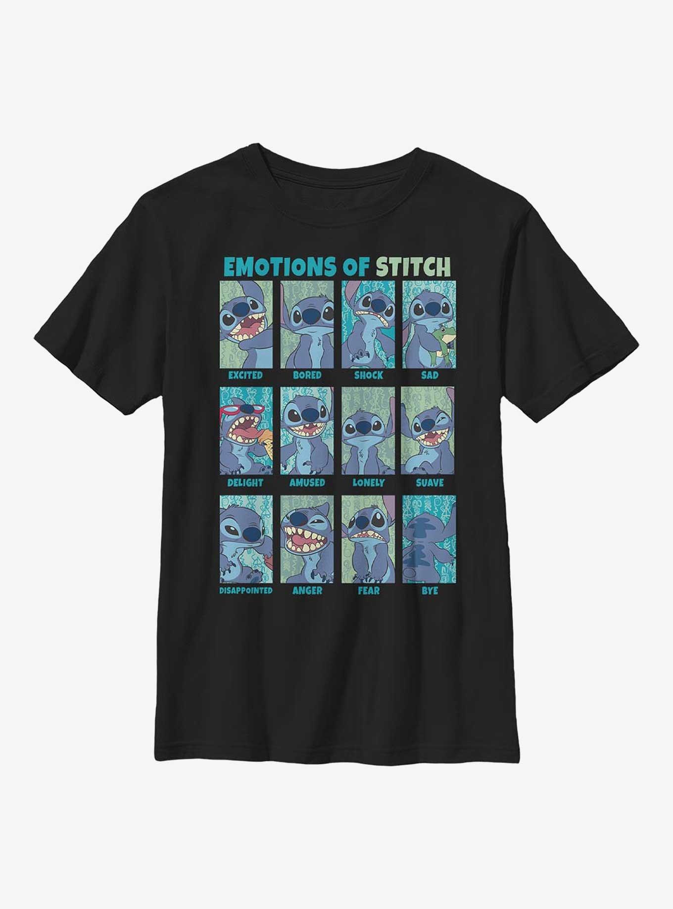 Disney Lilo & Stitch Emotion Youth T-Shirt, BLACK, hi-res