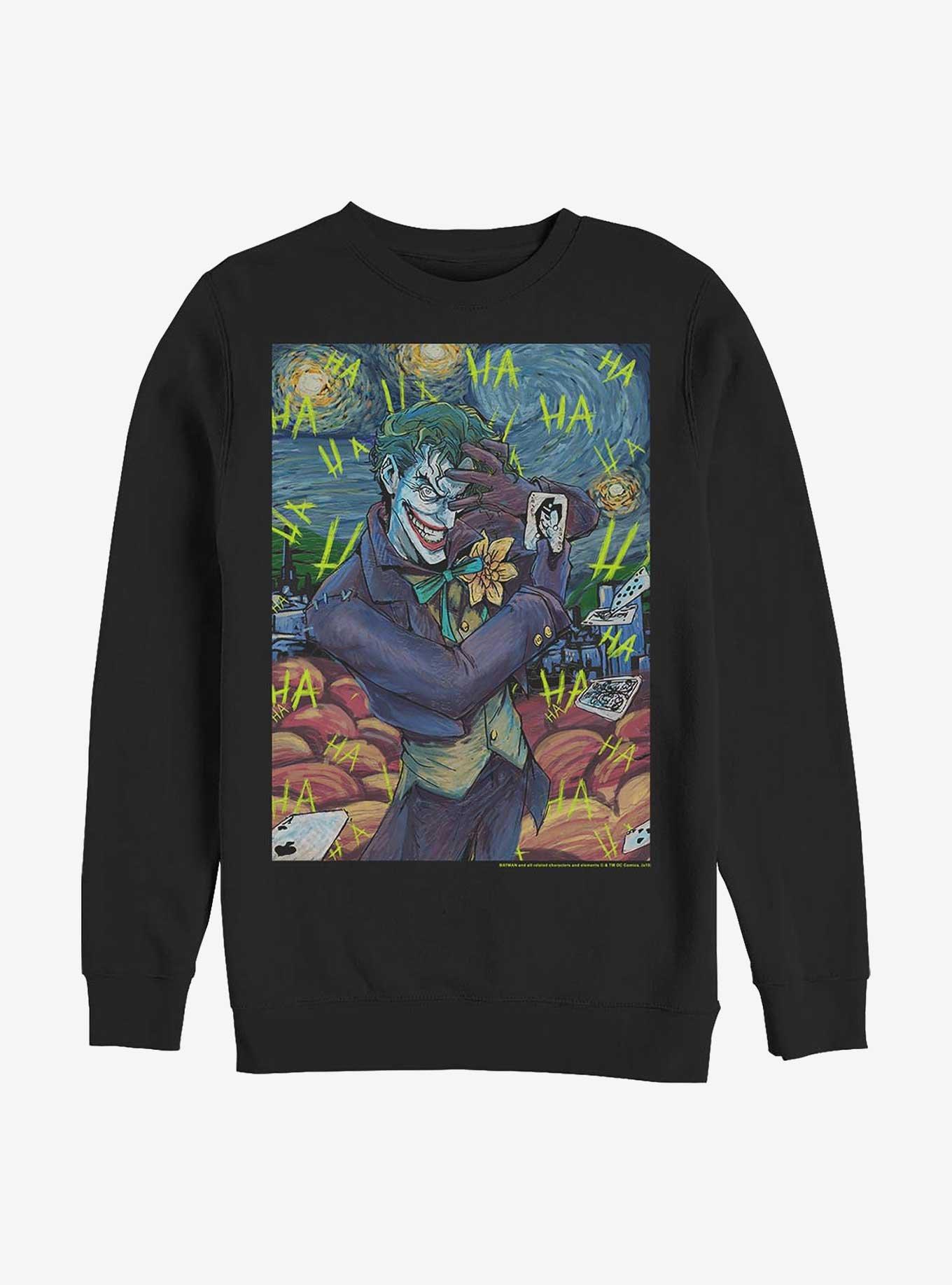 DC Comics Batman Joker Starry Sweatshirt, BLACK, hi-res