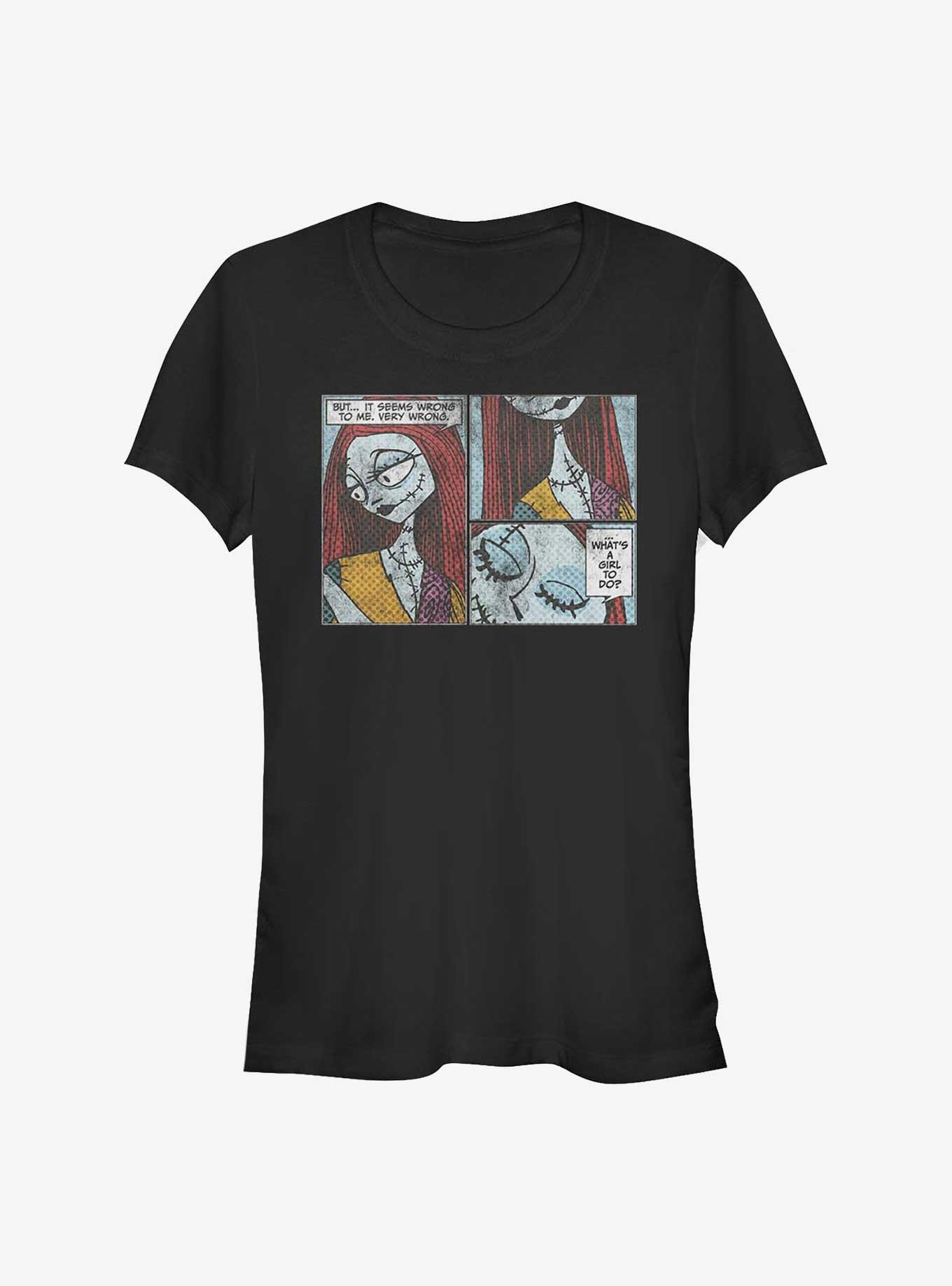 The Nightmare Before Christmas Sally Comic Girls T-Shirt, BLACK, hi-res