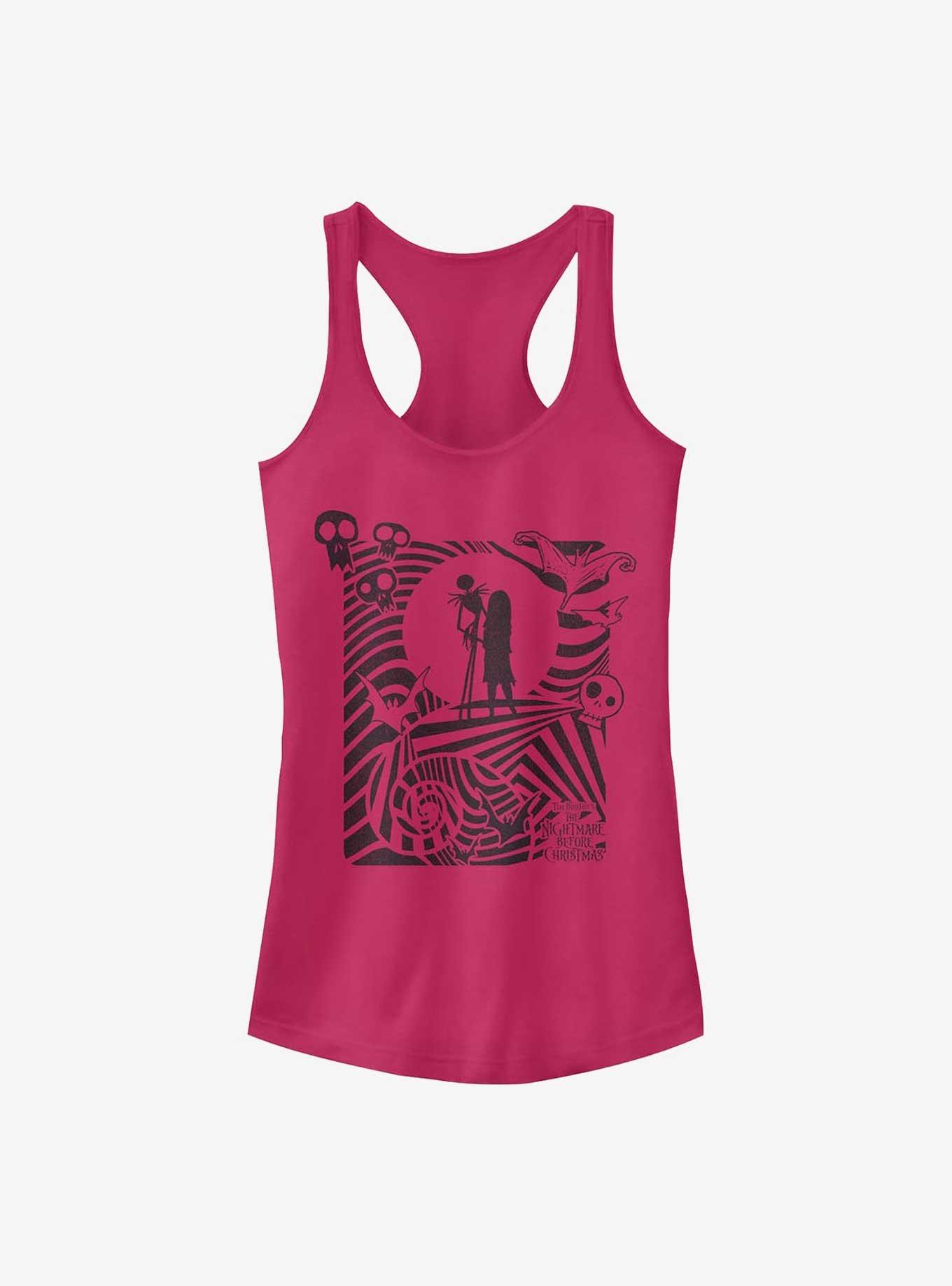 Disney The Nightmare Before Christmas Hypnotic Jack and Sally Tank, RASPBERRY, hi-res