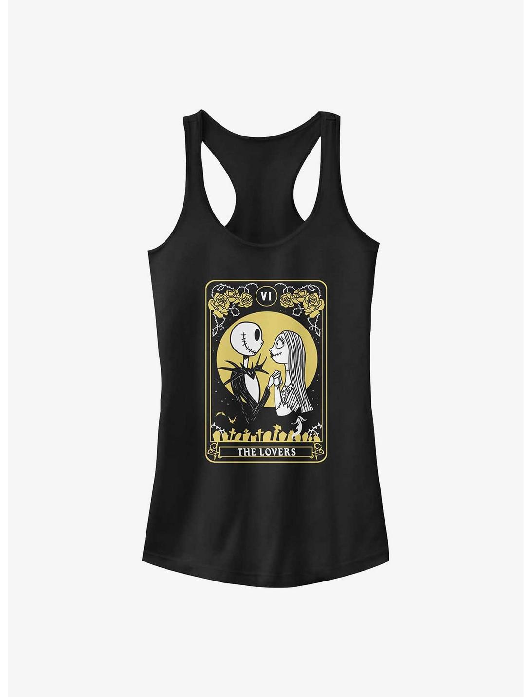 The Nightmare Before Christmas Jack & Sally The Lovers Tarot Tank Top, BLACK, hi-res