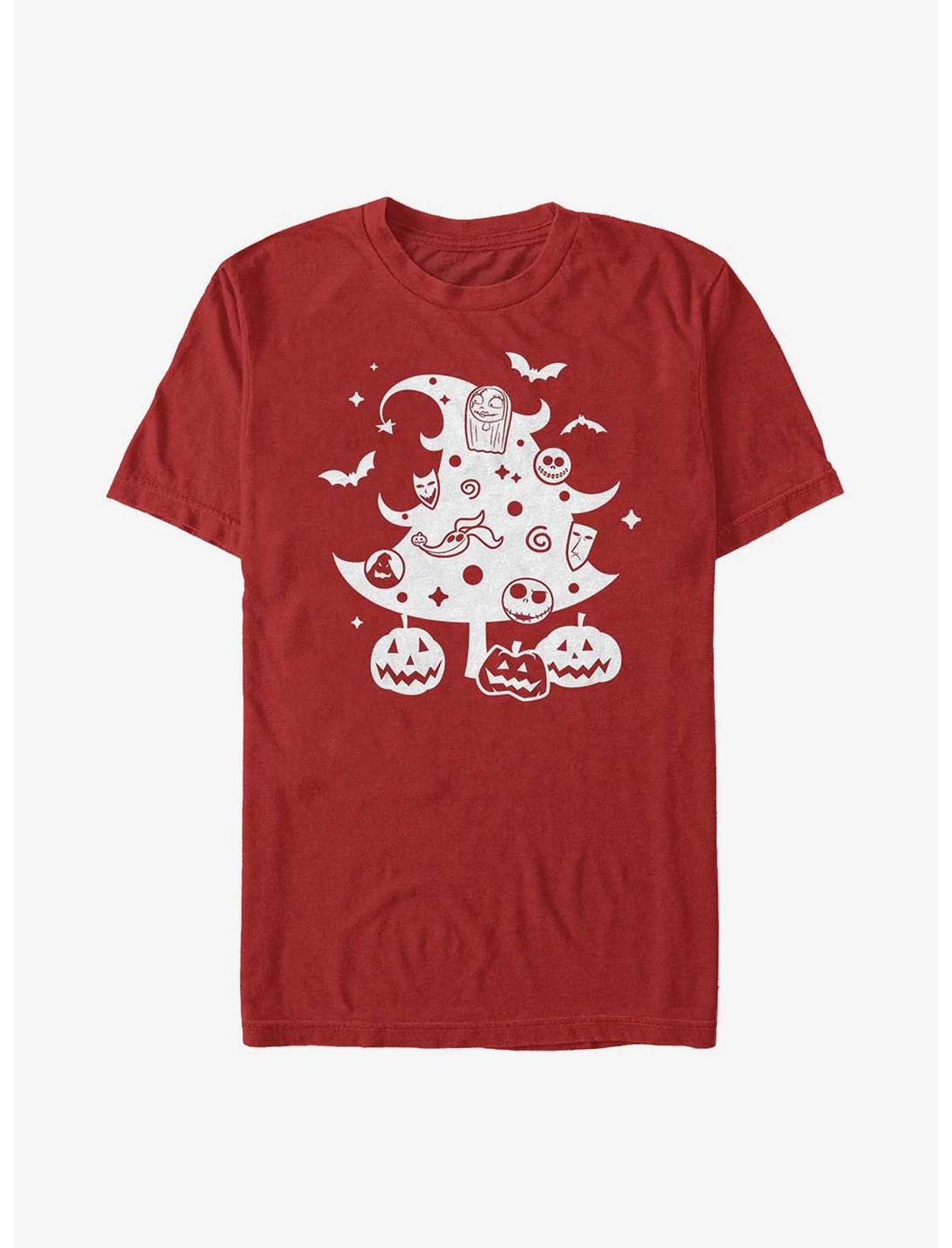Disney The Nightmare Before Christmas Xmas Tree T-Shirt, RED, hi-res