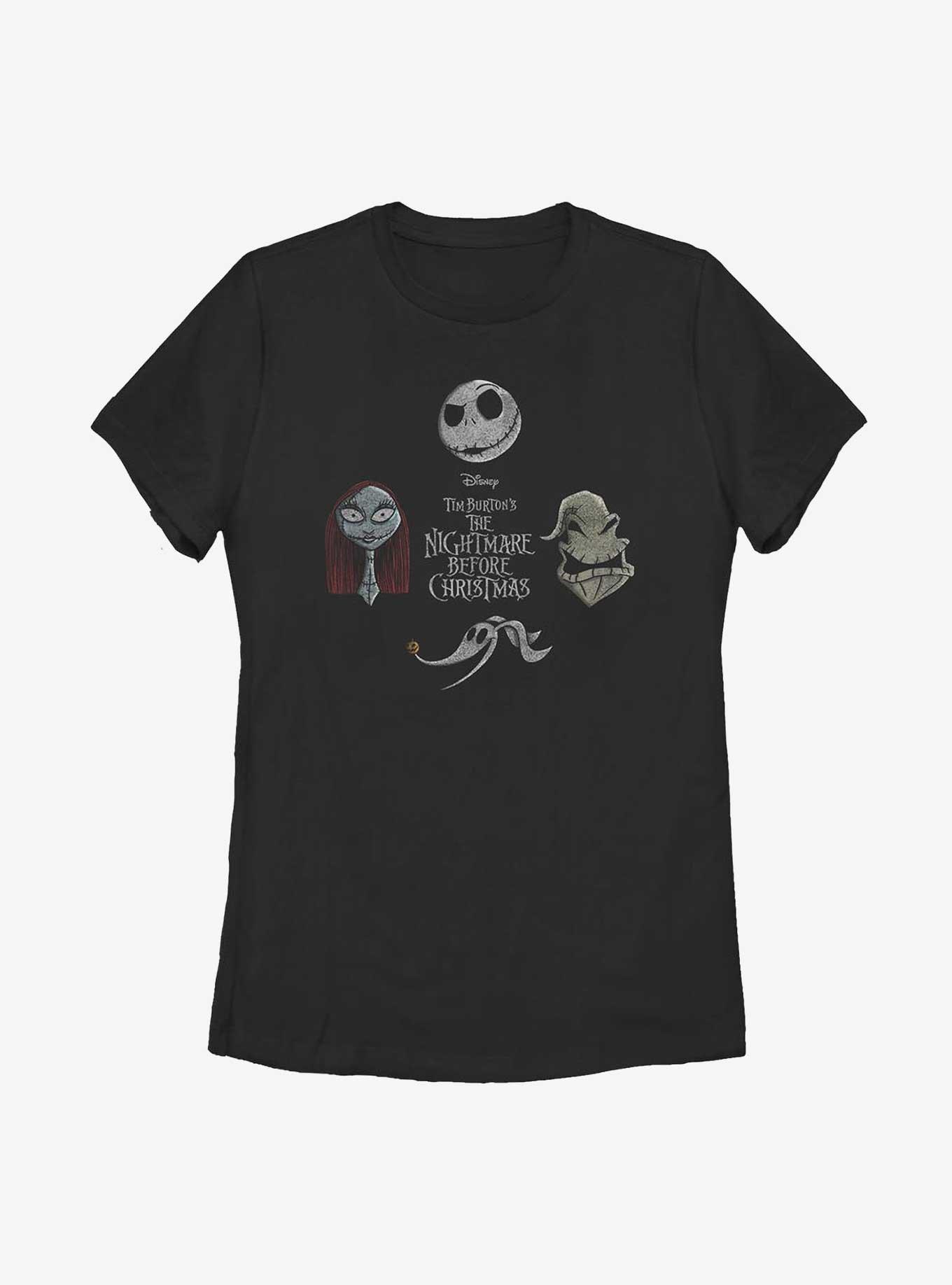 Disney The Nightmare Before Christmas Heads Up Womens T-Shirt, BLACK, hi-res