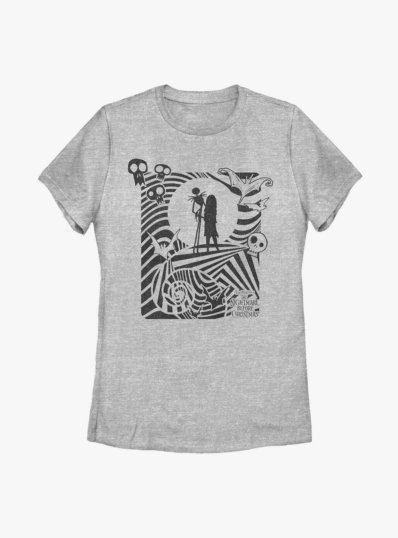 Disney The Nightmare Before Christmas Hypnotic Jack And Sally Womens T-Shirt, ATH HTR, hi-res