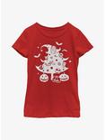 Disney The Nightmare Before Christmas Christmas Tree Youth Girls T-Shirt, RED, hi-res