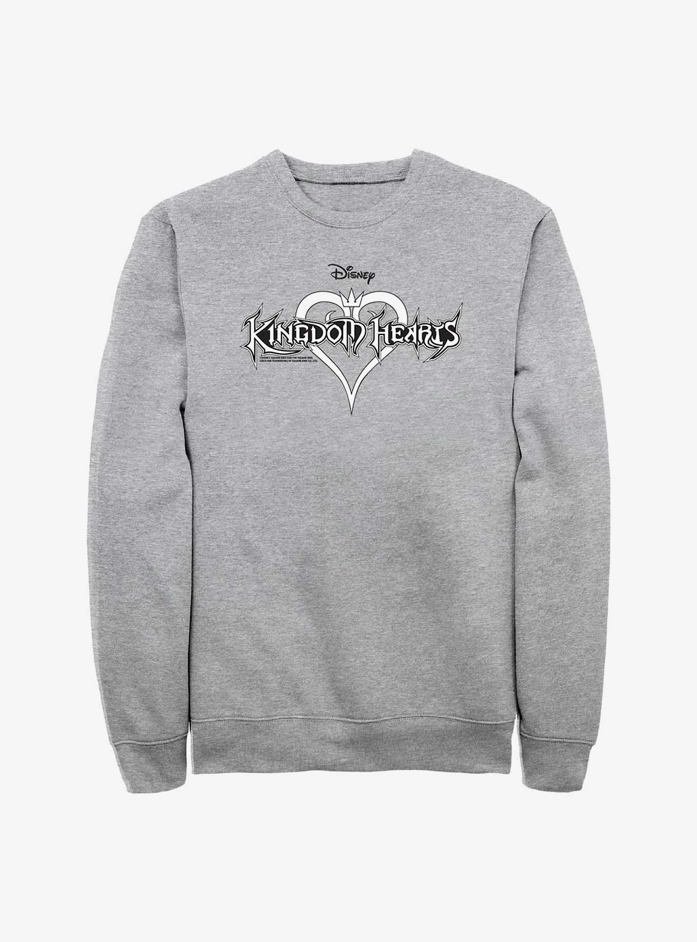 Disney Kingdom Hearts Black And White Logo Sweatshirt, ATH HTR, hi-res