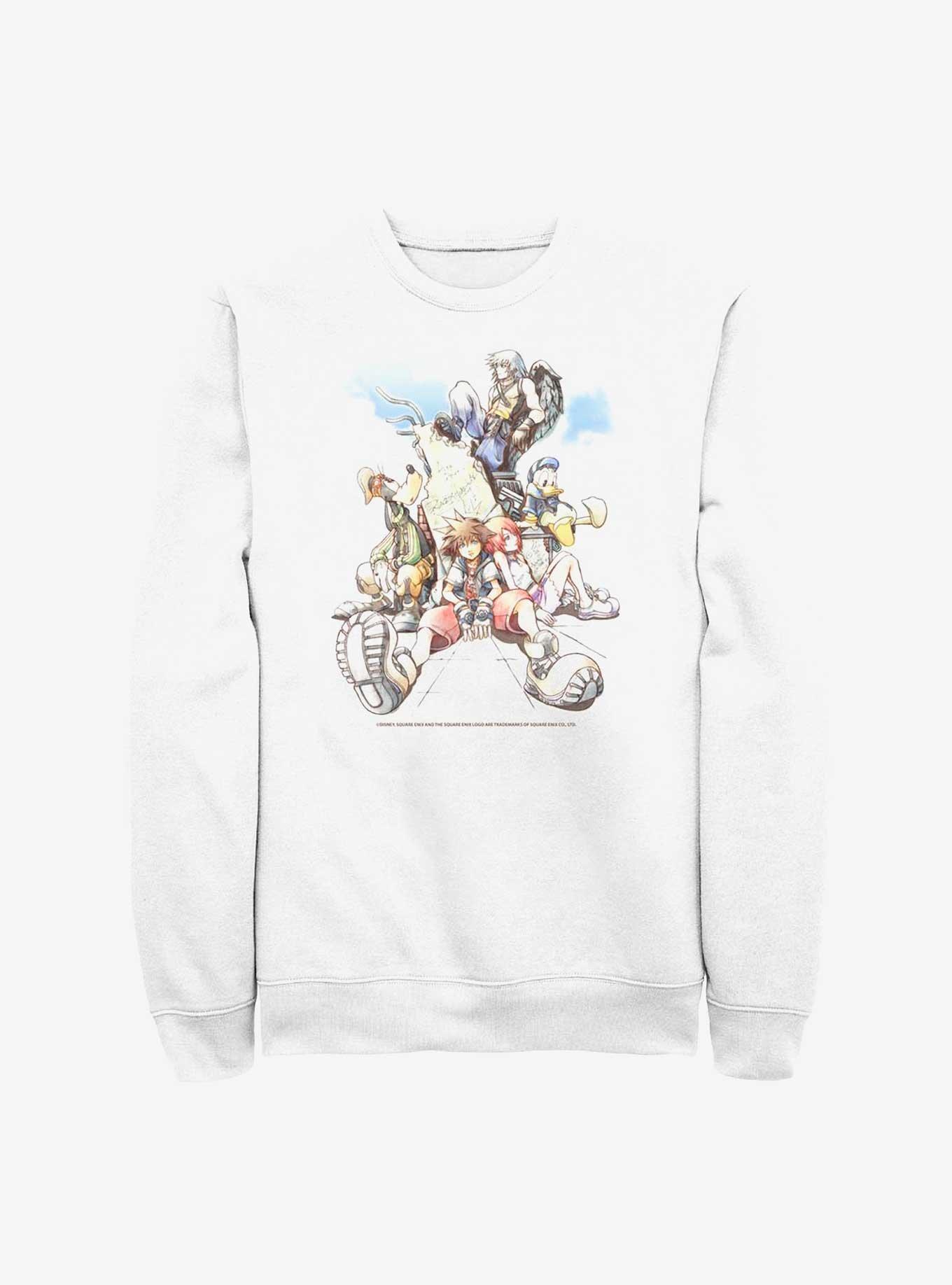 Disney Kingdom Hearts Group In The Clouds Sweatshirt, , hi-res