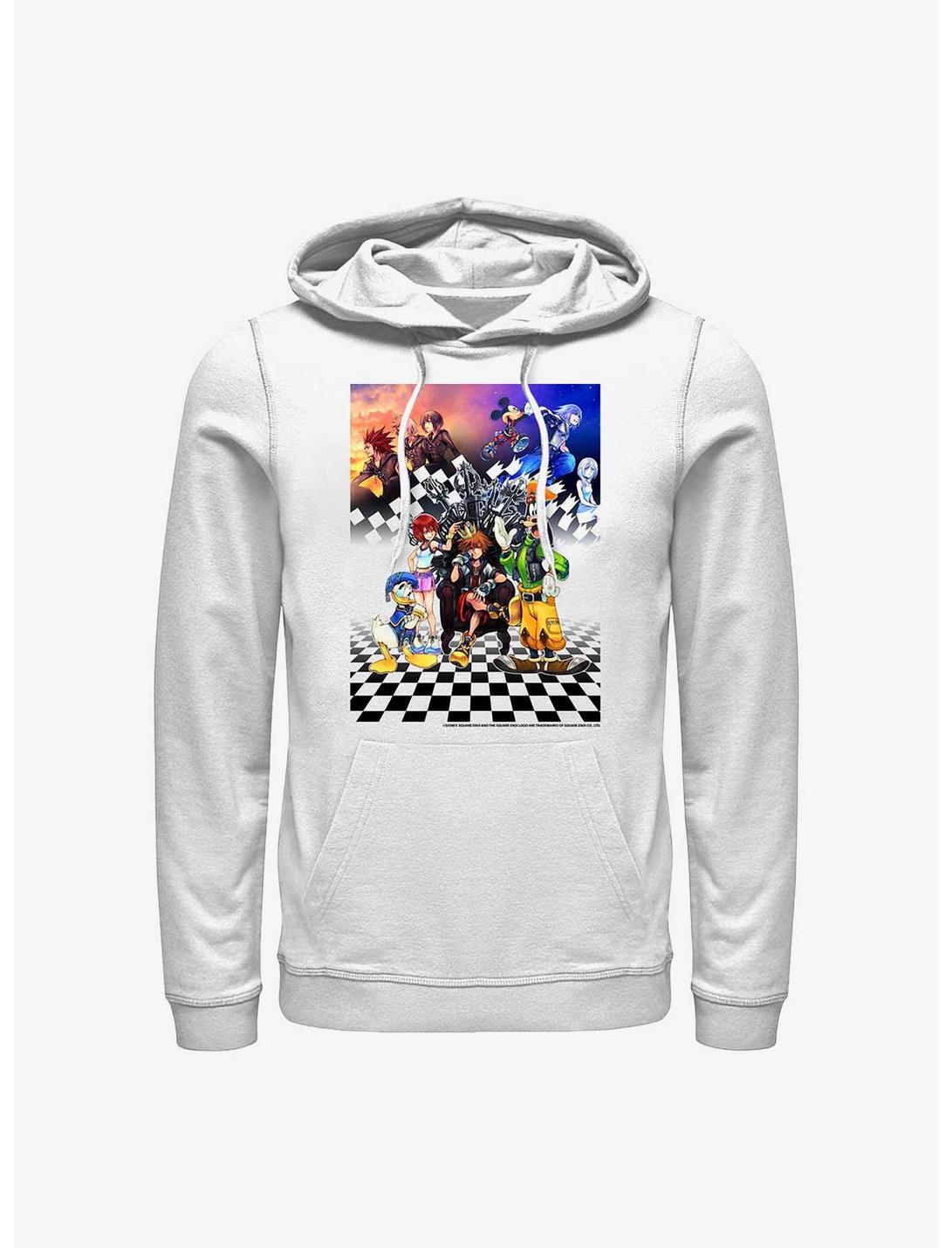 Disney Kingdom Hearts Checkered Group Hoodie, WHITE, hi-res