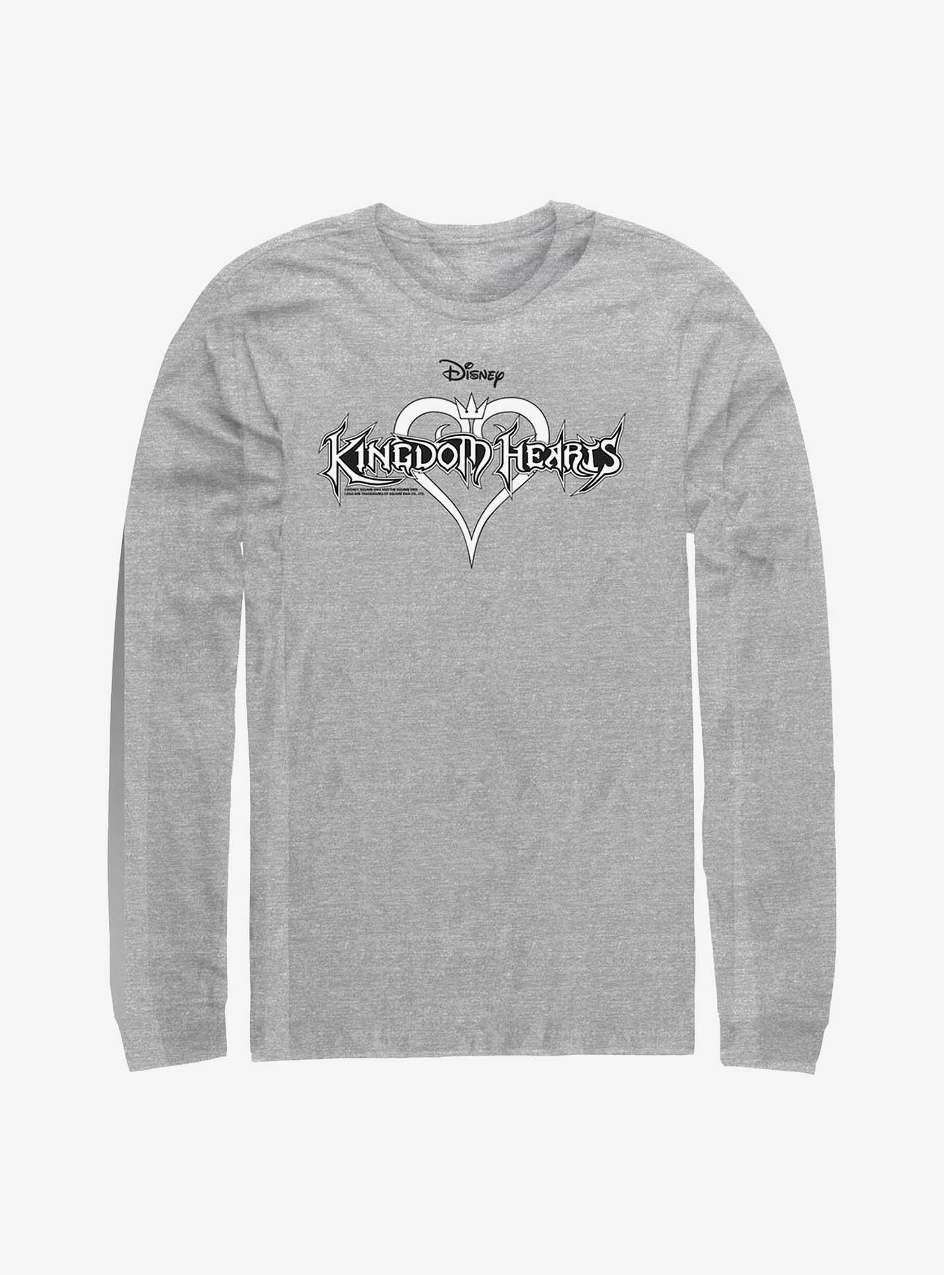 Disney Kingdom Hearts Black And White Logo Long-Sleeve T-Shirt, ATH HTR, hi-res